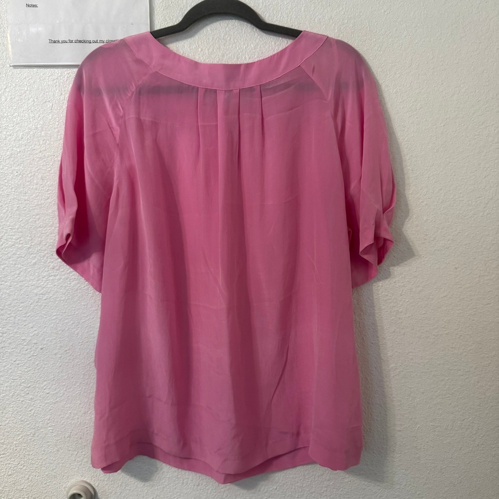 Pendleton Top Womens Sz 18 Pink 100% Silk Pleated Scoop Neck NWT Classic Career - Picture 3 of 6